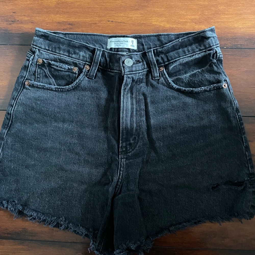 Abercrombie & Fitch Black Jean Short, Distessed